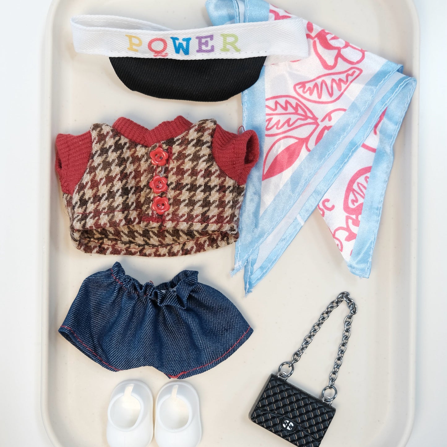 G Dragon Fashion Style Clothes for 15-17cm Labubu Doll, 6 Pcs Doll's Trip Wear Outfits