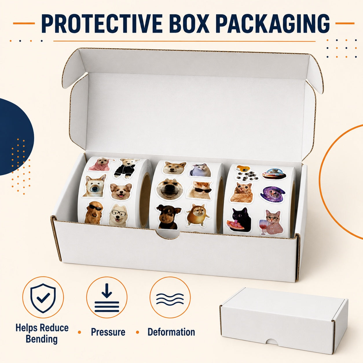 1500 Pcs Funny Cat and Dog Stickers, 3 Rolls of Cute Pet Meme Stickers, 30 Assorted Designs, Self-Adhesive Animal Sticker Labels for Phone, Laptop, Scrapbook, Journal, School and Party Supplies