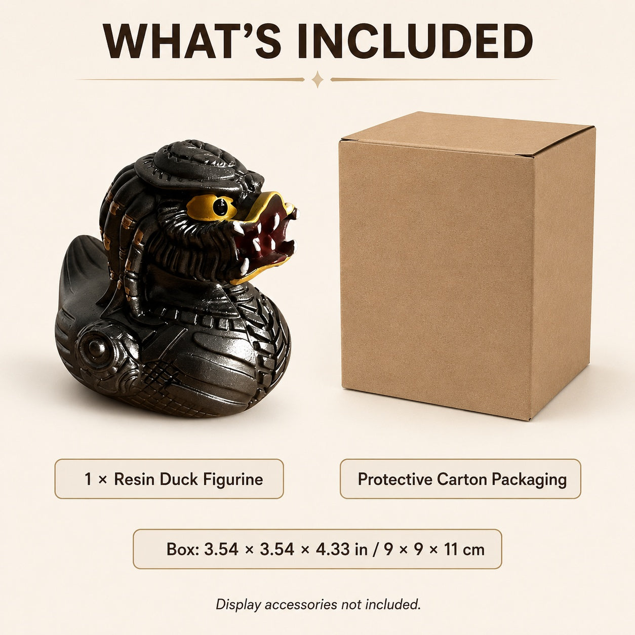 Sci-Fi Armored Hunter Duck Figurine, 2.76 Inch Resin Alien Warrior Duck Statue, Funny Fierce Duck Collectible for Desk Shelf Gaming Room Decor