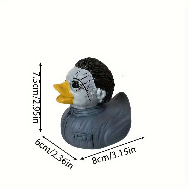 Classic American Horror Movie Inspired Duck Figurines, Resin Monster Duck Statue Collection, 4 Styles, Gothic Halloween Desk Shelf Decor, Creepy Gift for Horror Fans