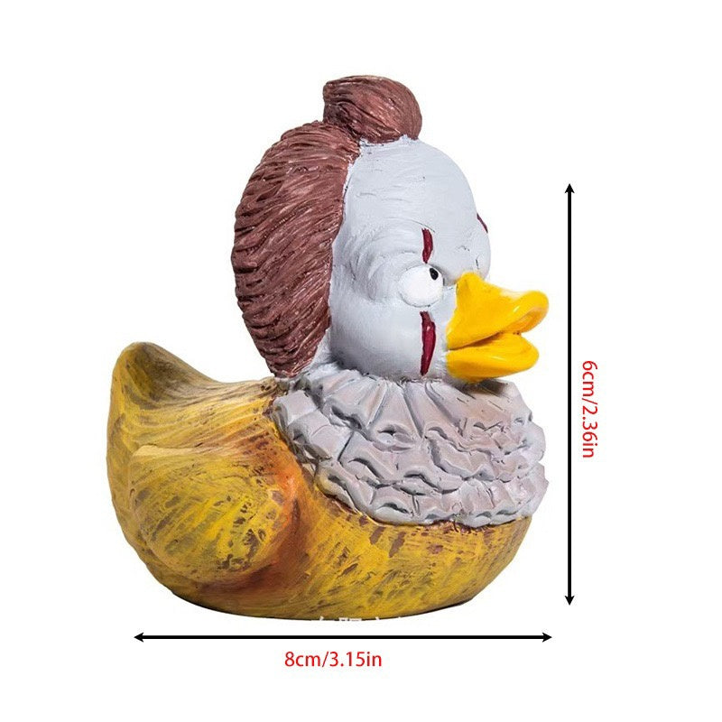 Classic American Horror Movie Inspired Duck Figurines, Resin Monster Duck Statue Collection, 4 Styles, Gothic Halloween Desk Shelf Decor, Creepy Gift for Horror Fans