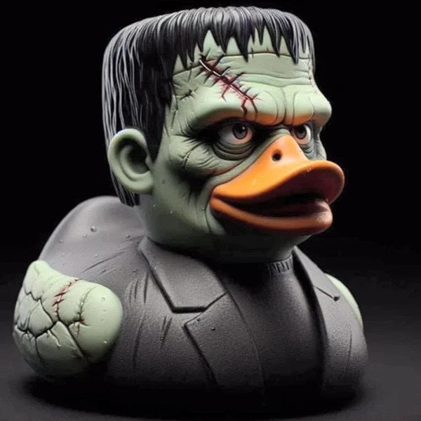 Classic American Horror Movie Inspired Duck Figurines, Resin Monster Duck Statue Collection, 4 Styles, Gothic Halloween Desk Shelf Decor, Creepy Gift for Horror Fans
