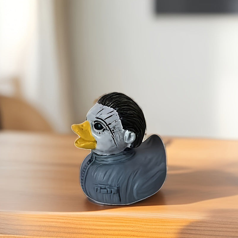 Classic American Horror Movie Inspired Duck Figurines, Resin Monster Duck Statue Collection, 4 Styles, Gothic Halloween Desk Shelf Decor, Creepy Gift for Horror Fans