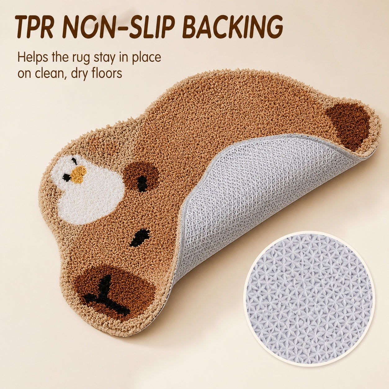 Cute Capybara Area Rug, 23.6 × 15.7 Inch Green Tufted Animal Floor Mat with TPR Non-Slip Backing, Soft Decorative Accent Rug for Bathroom, Bedroom, Entryway, Bedside and Vanity