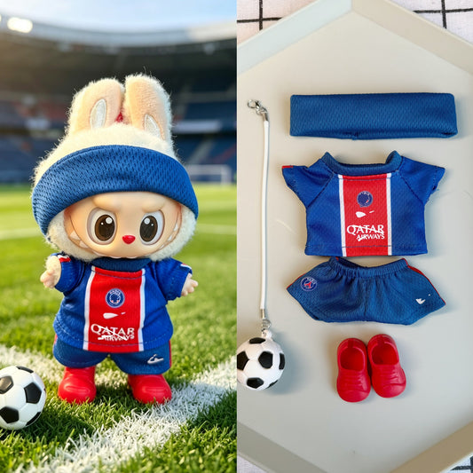Paris Saint-Germain-Style Mini Soccer Jersey Set for 15–17cm collectible dolls, product view 2