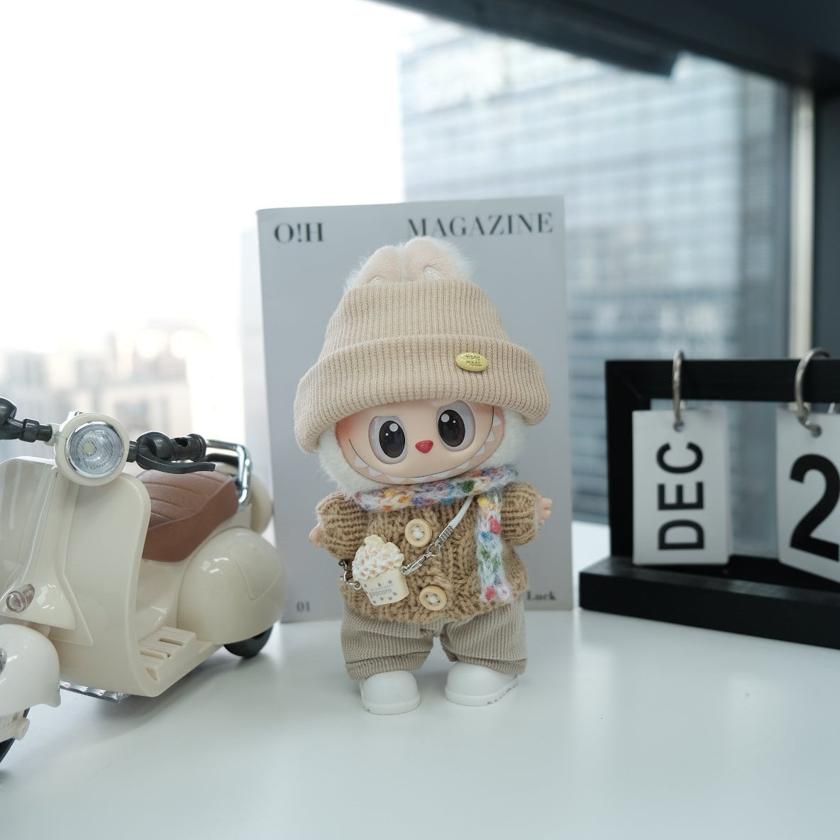Winter Knit Cap & Sweater Set for 15–17cm collectible dolls, product view 13