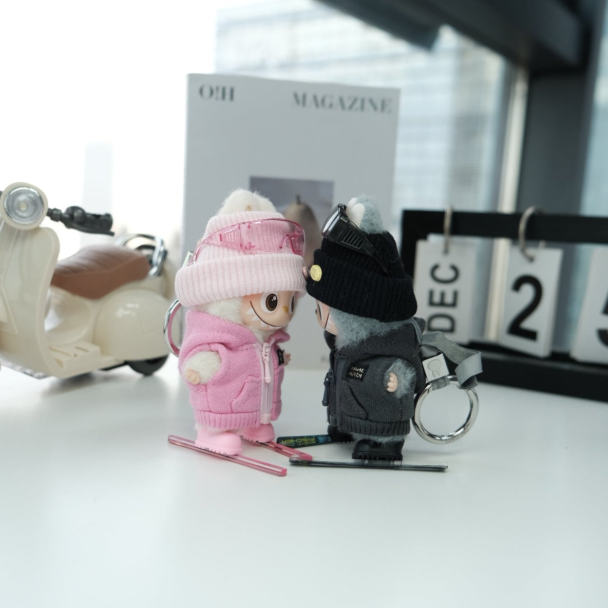 Ski Boards Clothes for 10-12cm Labubu Doll, 4 Pcs Doll's Sports Luxury Outfits Clothes