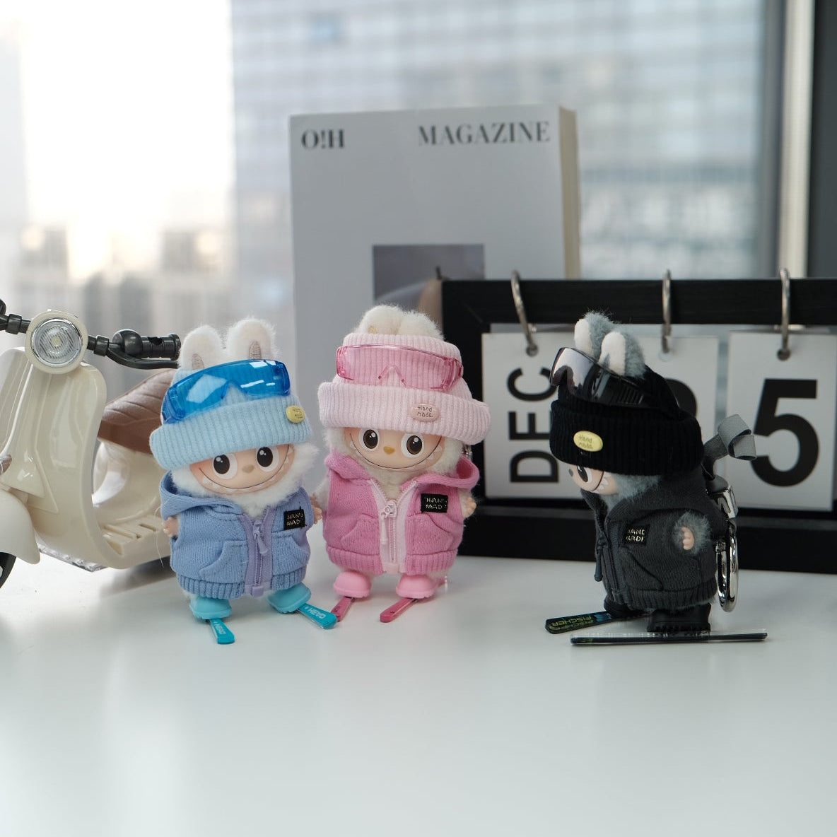 Ski Boards Clothes for 10-12cm Labubu Doll, 4 Pcs Doll's Sports Luxury Outfits Clothes