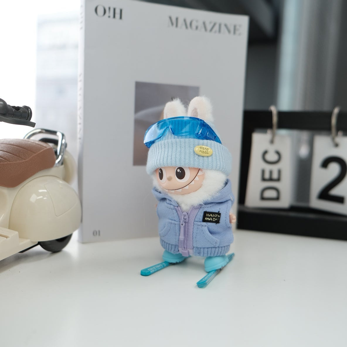 Ski Boards Clothes for 10-12cm Labubu Doll, 4 Pcs Doll's Sports Luxury Outfits Clothes