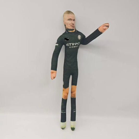 Mini HAALAND Black Wacky Bendy Doll Flexible Funny Figure Football Superstar Inspired Mouse Plush Doll – Handmade Soccer Fan Collectible Figure, Cute Mini Athlete Doll Gift for Football Lovers, Decorative Toy for Home, Desk & Collection