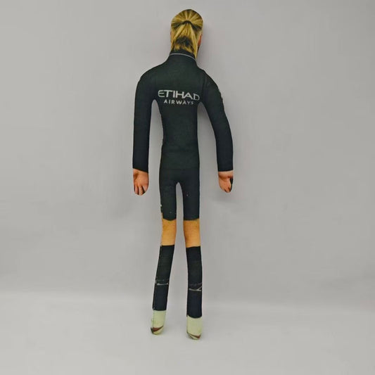 Mini HAALAND Black Wacky Bendy Doll Flexible Funny Figure Football Superstar Inspired Mouse Plush Doll – Handmade Soccer Fan Collectible Figure, Cute Mini Athlete Doll Gift for Football Lovers, Decorative Toy for Home, Desk & Collection