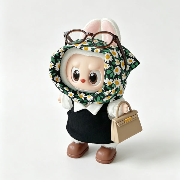 French Socialite Fashion Style Clothes for 15-17cm Labubu Doll, 6 Pcs Doll's Street Wear Outfits