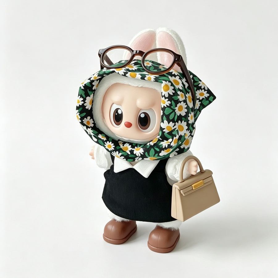 French Socialite Fashion Style Clothes for 15-17cm Labubu Doll, 6 Pcs Doll's Street Wear Outfits