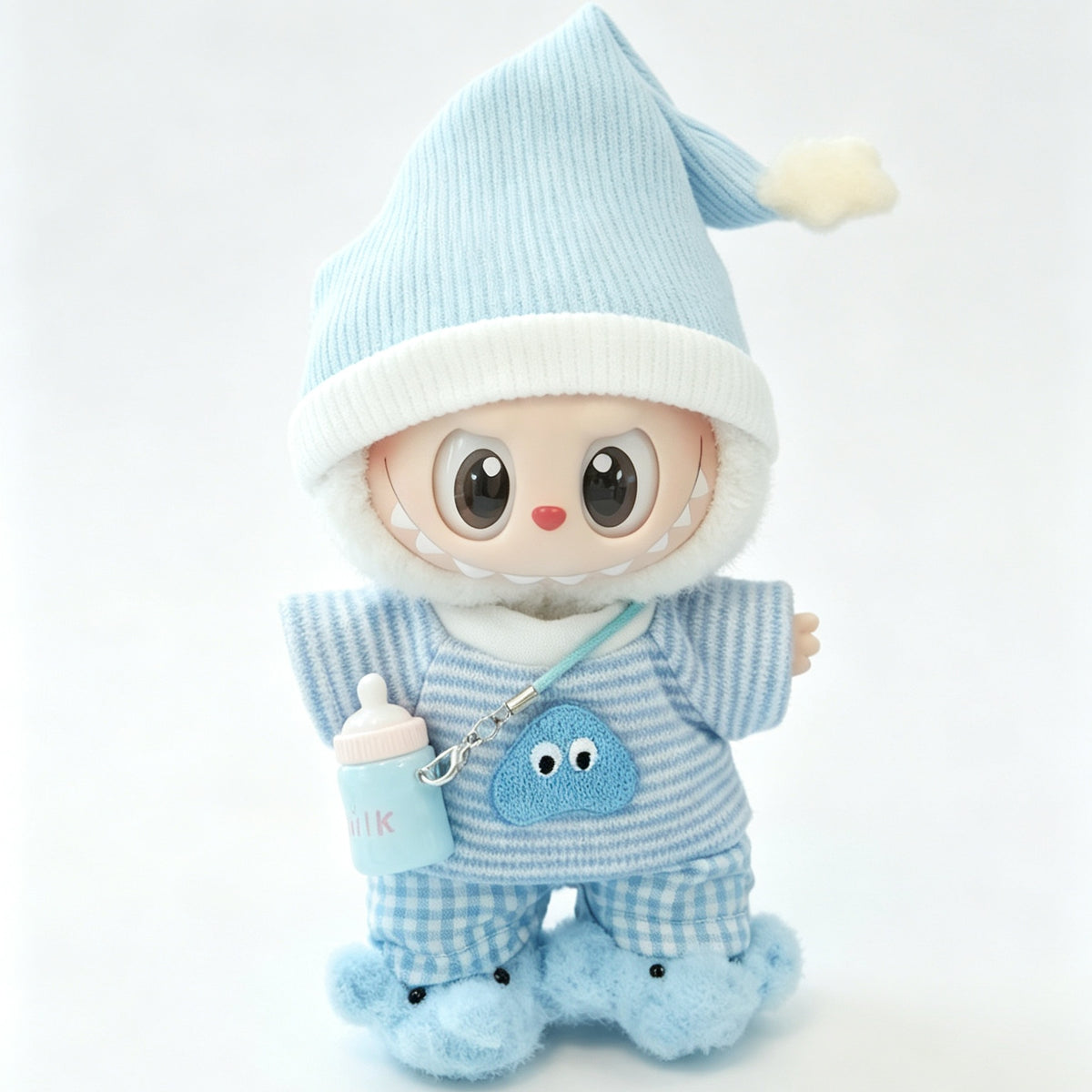 Blue Elephant Pajamas Set for 15–17cm collectible dolls