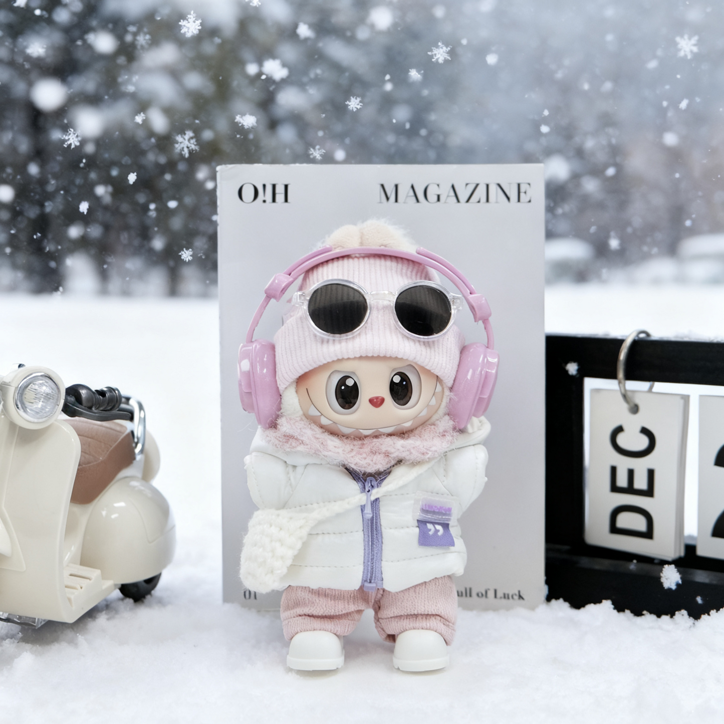 Luxury Ski Snowboarding Clothes for 15-17cm Labubu Doll, 6 Pcs Doll's Sports Luxury Outfits Clothes
