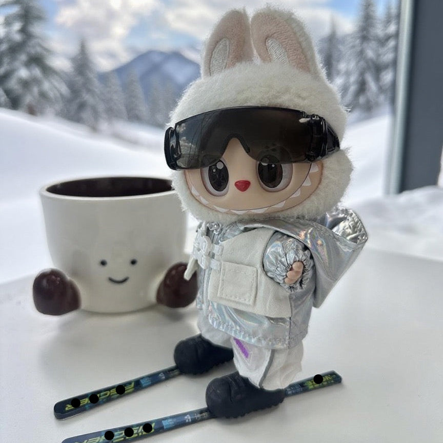 Ski Boards Clothes for 15-17cm Labubu Doll, 5 Pcs Doll's Sports Luxury Outfits Clothes