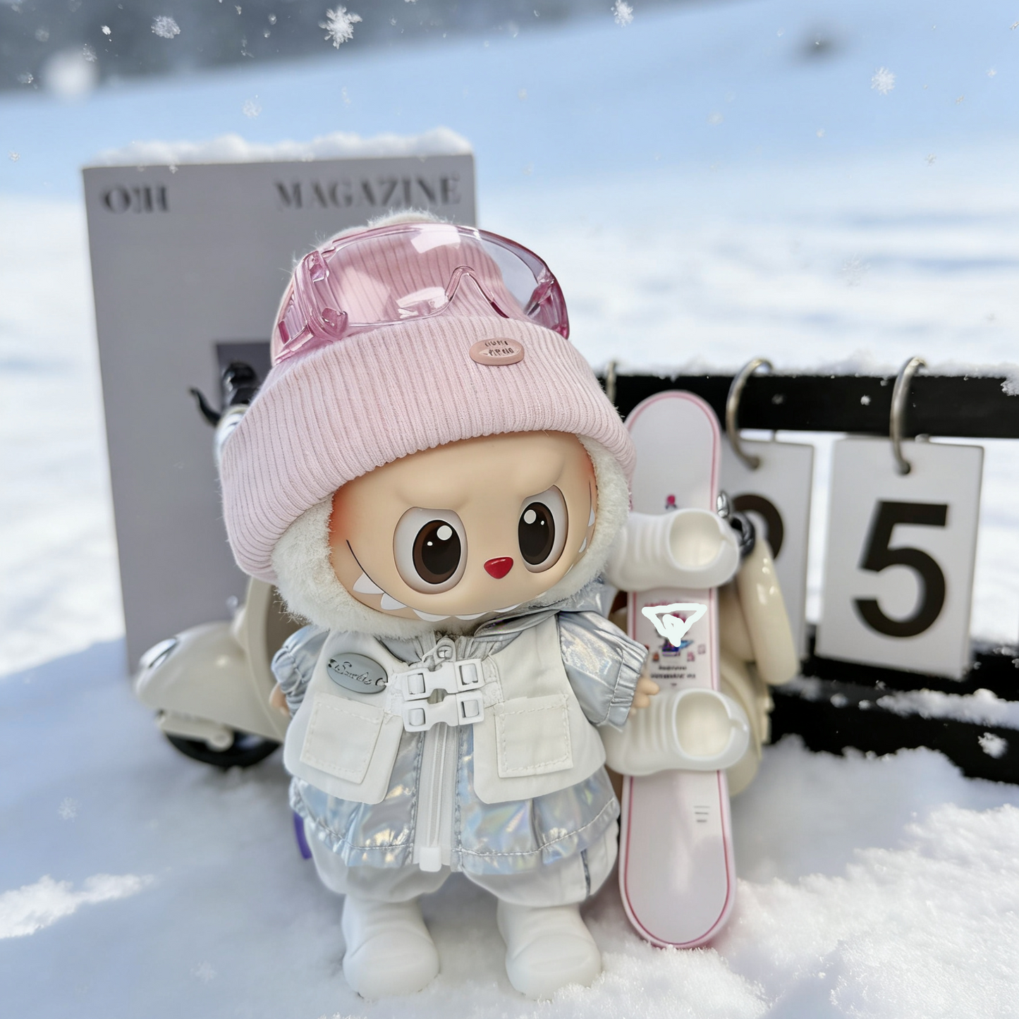 Cute Ski Snowboarding Clothes for 15-17cm Labubu Doll, 5 Pcs Doll's Sports Luxury Outfits Clothes