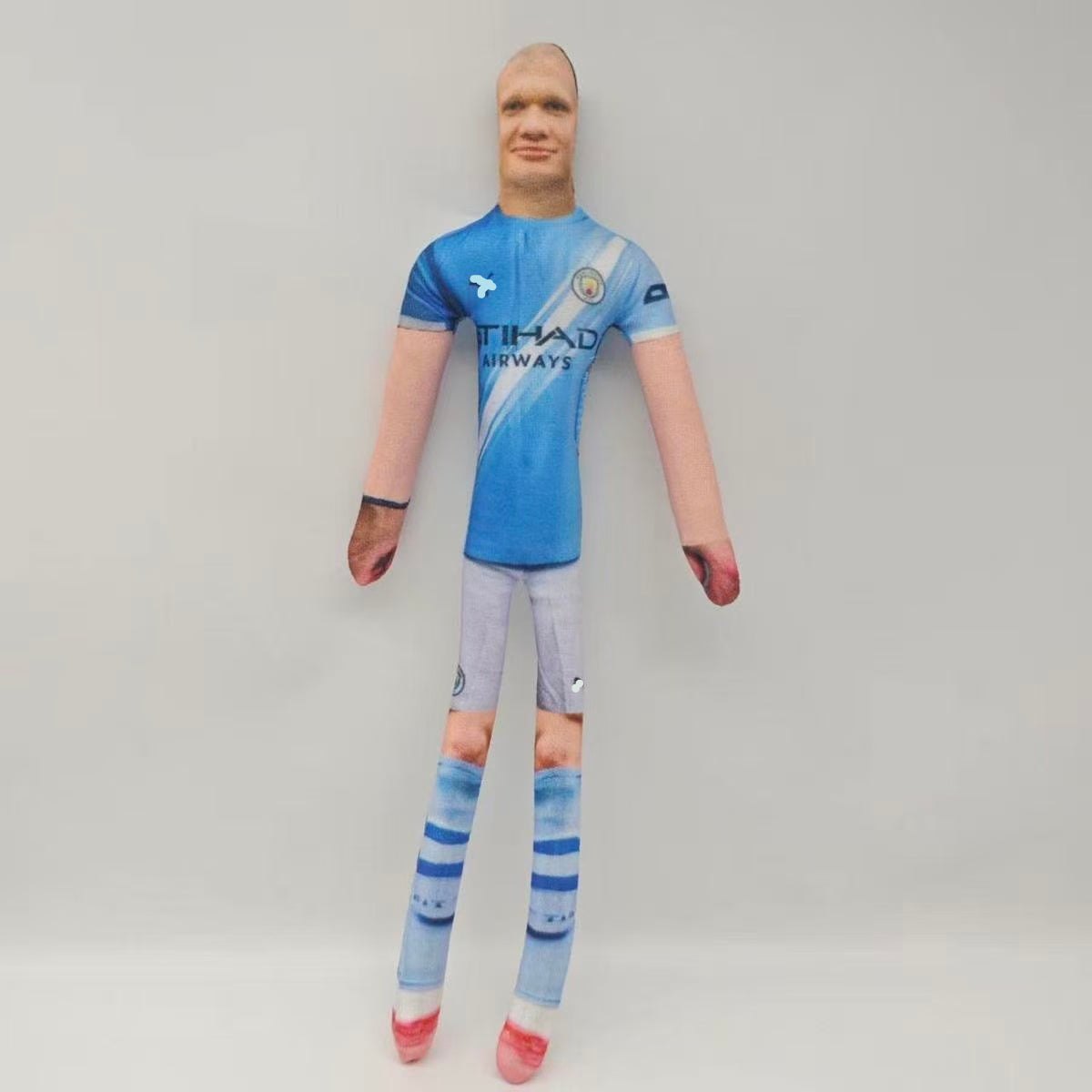 Mini HAALAND Blue Wacky Bendy Doll Flexible Funny Figure Football Superstar Inspired Mouse Plush Doll – Handmade Soccer Fan Collectible Figure, Cute Mini Athlete Doll Gift for Football Lovers, Decorative Toy for Home, Desk & Collection