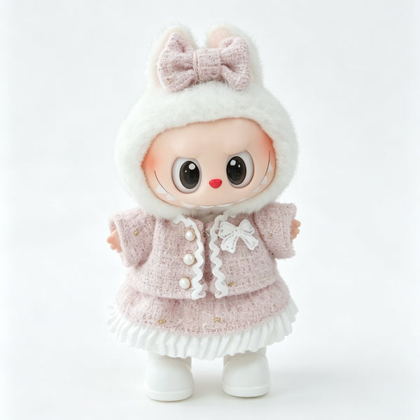 Chanel-Style Luxury Set for 15–17cm Collectible Plush Dolls | 4-Piece Elegant Street Outfit