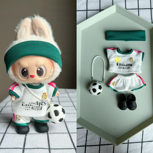 Madrid-Style Mini Soccer Jersey Set for 15–17cm collectible dolls, product view 2