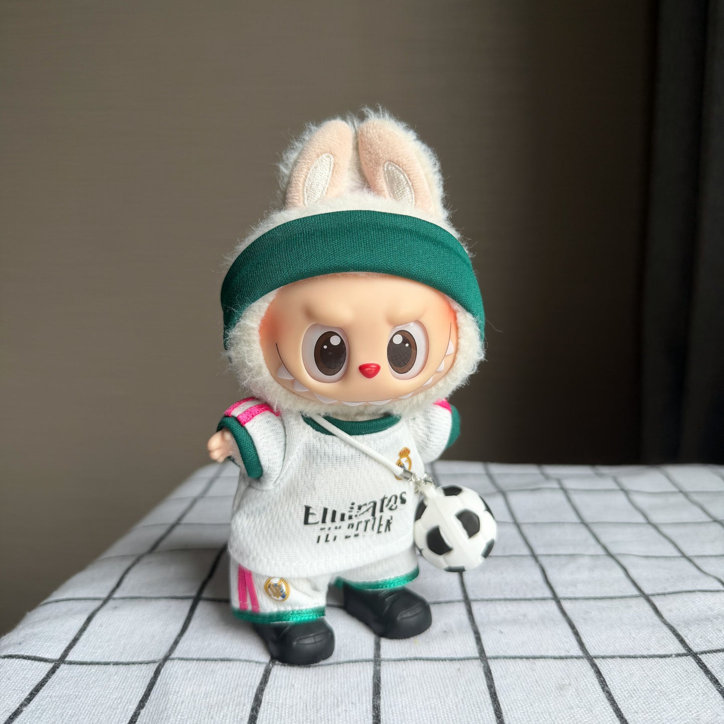 Madrid-Style Mini Soccer Jersey Set for 15-17cm Plush Dolls | 5-Piece Football Uniform
